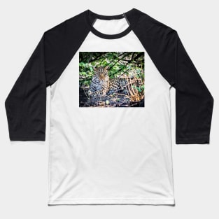 Female Leopard Shelters From Sun Baseball T-Shirt